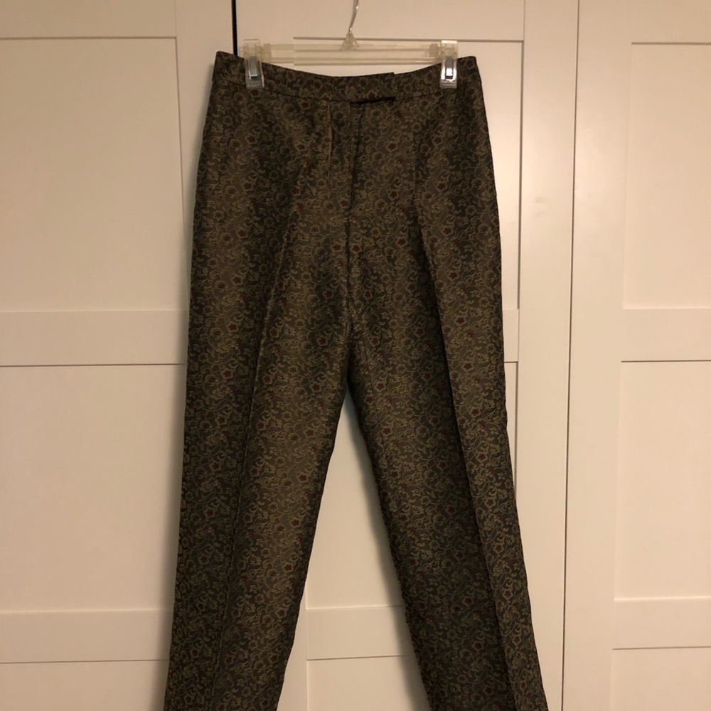 Harold’s silk print trousers